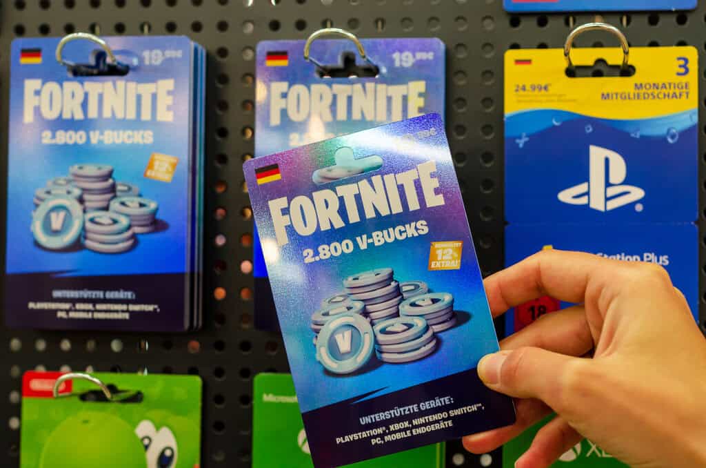 vbucks fortnite gift card for sale