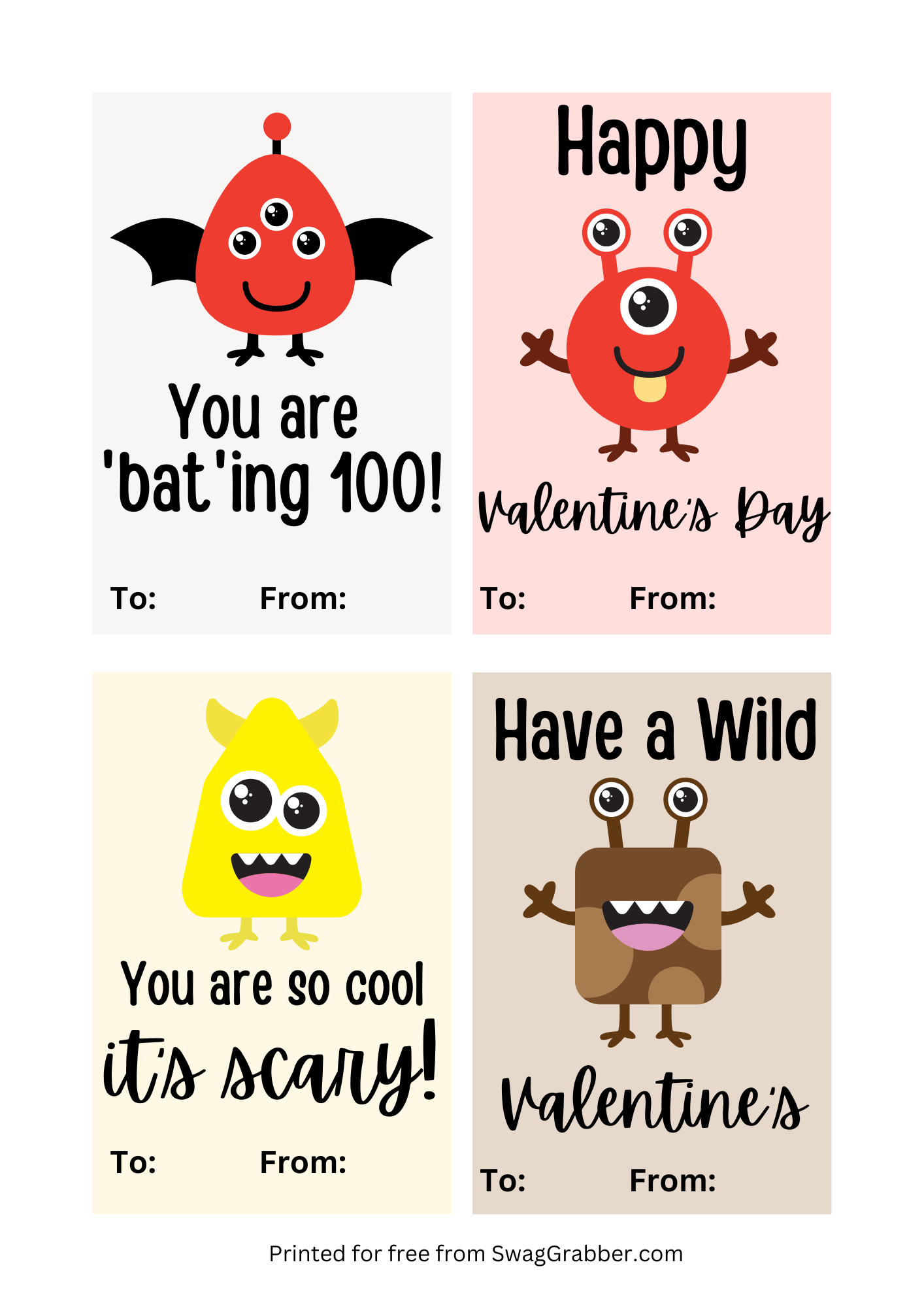 free printable} Kids Valentine Eco Monster Stickers and Wrapping