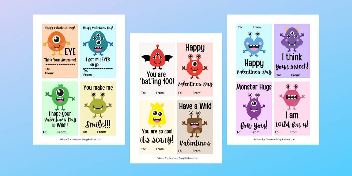 monster cards for vday