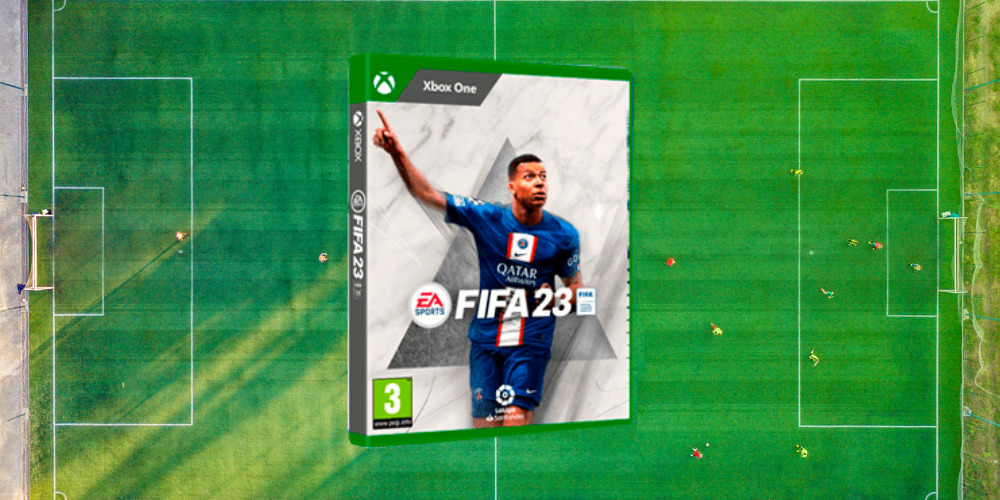 fifa 23 xbox game on soccer field