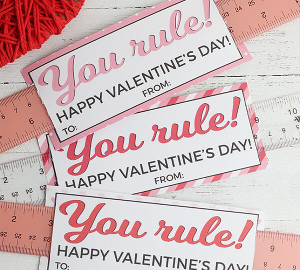 free printable ruler valentine