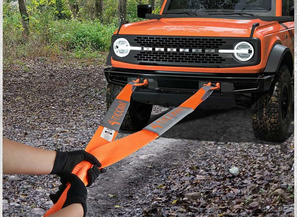 TICONN 3in x 20Ft Recovery Tow Strap Kit 17.97 (Retail 39.99
