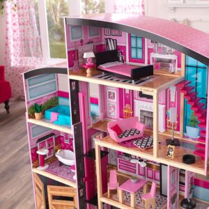 kidkraft shimmer mansion wooden dollhouse