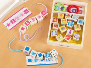 melissa & doug blue’s clues & you! wooden lacing beads
