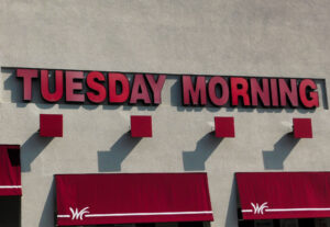 tuesday morning store logo and store front