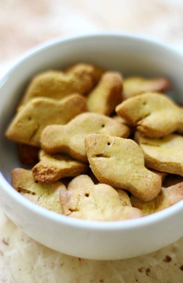 homemade gluten free vegan goldfish