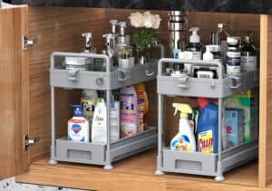solejazz 2 tier under sink organizer