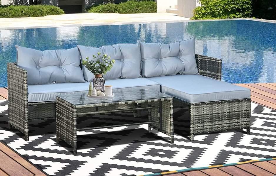 outsunny 3 piece patio furniture set