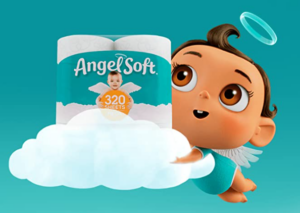 angel soft toilet paper with kid
