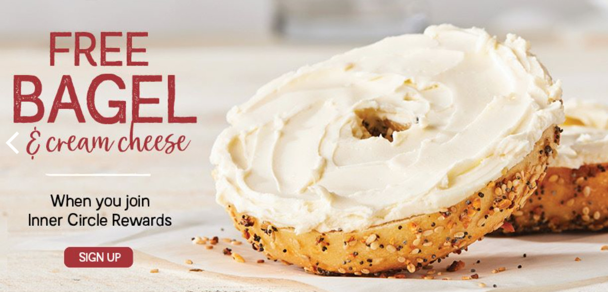 brueggers bagel free bagel for signing up
