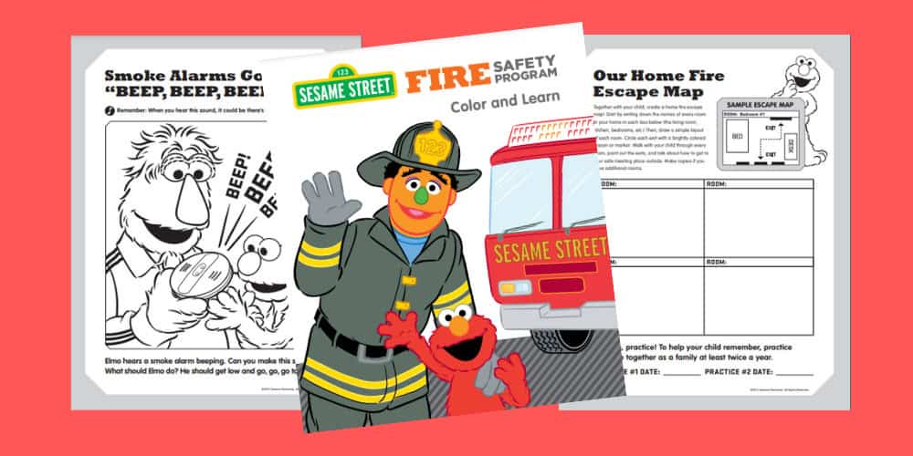 elmo fire safety coloring pages