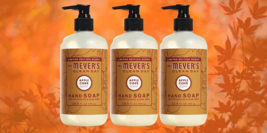 Three bottles of apple cider hand soap