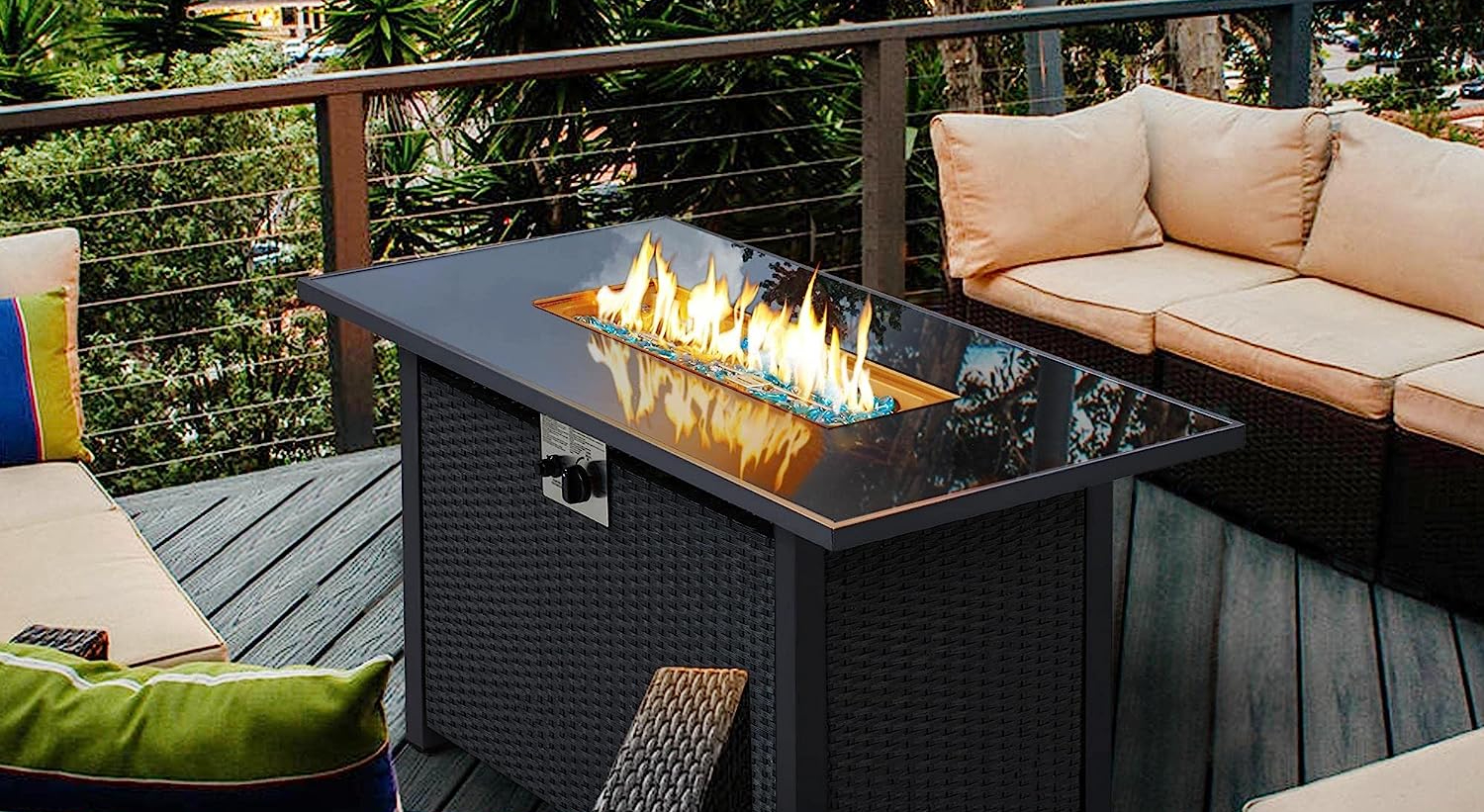 yaheetech 43 in outdoor propane fire pit