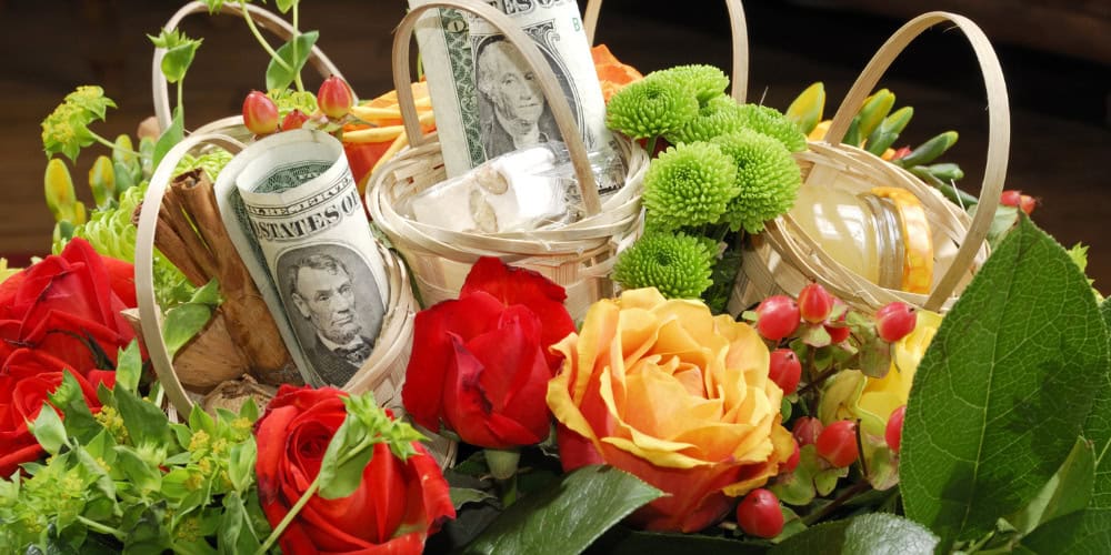 money in flowers