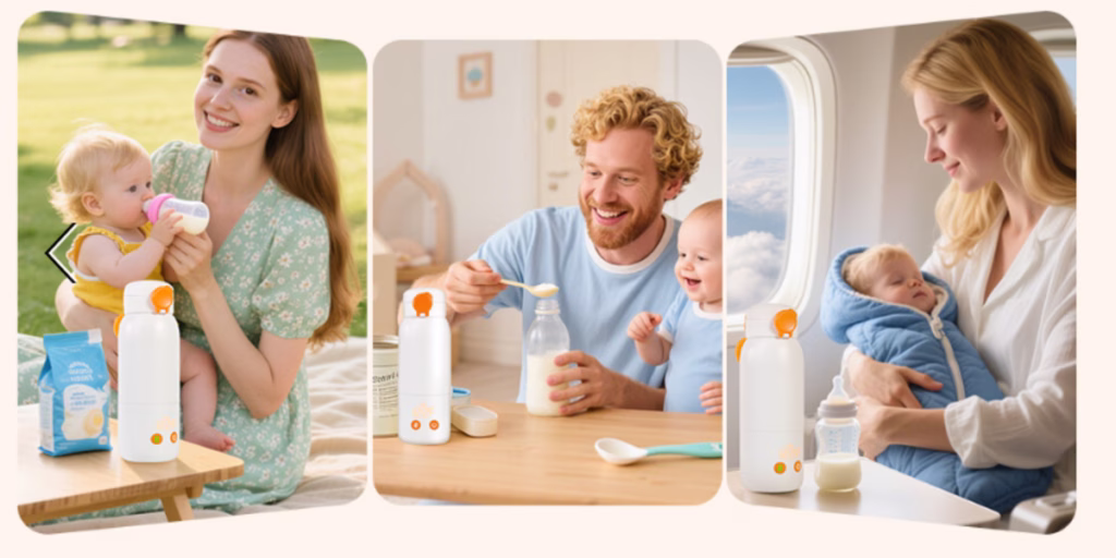 Parents feeding babies with bottles.