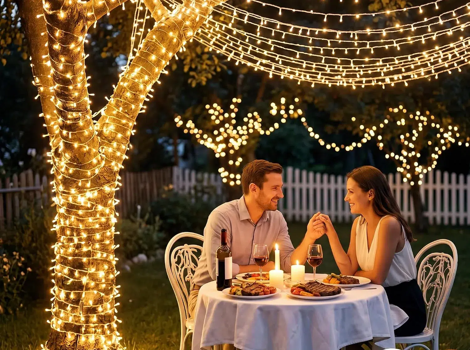 196ft, 8 modes dimmable fairy lights with remote and timer