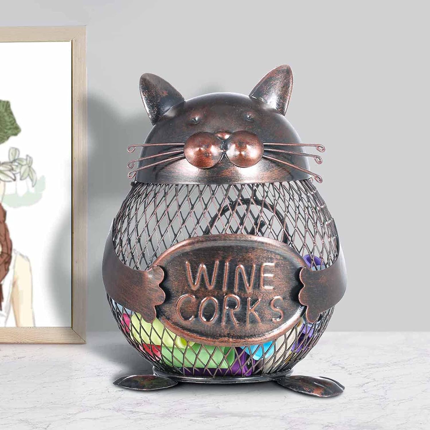 practical kitten wine cork container