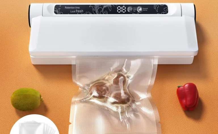 Vacuum sealer with 20 free bags for packaging.