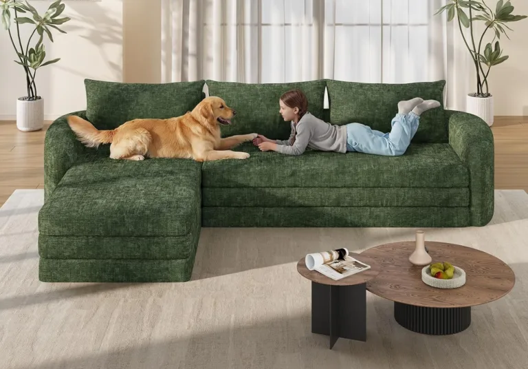 modular sectional sofa with curved armrest