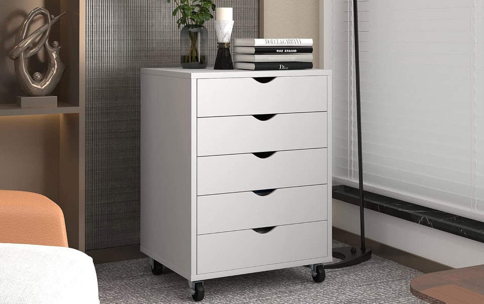 5 Drawer Mobile File Cabinet with Wheels Now $82 Shipped | SwagGrabber