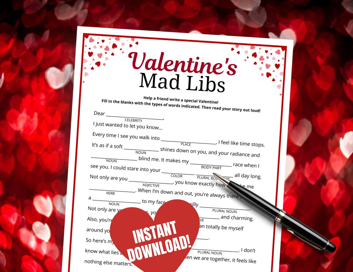 adult valentine mad libs