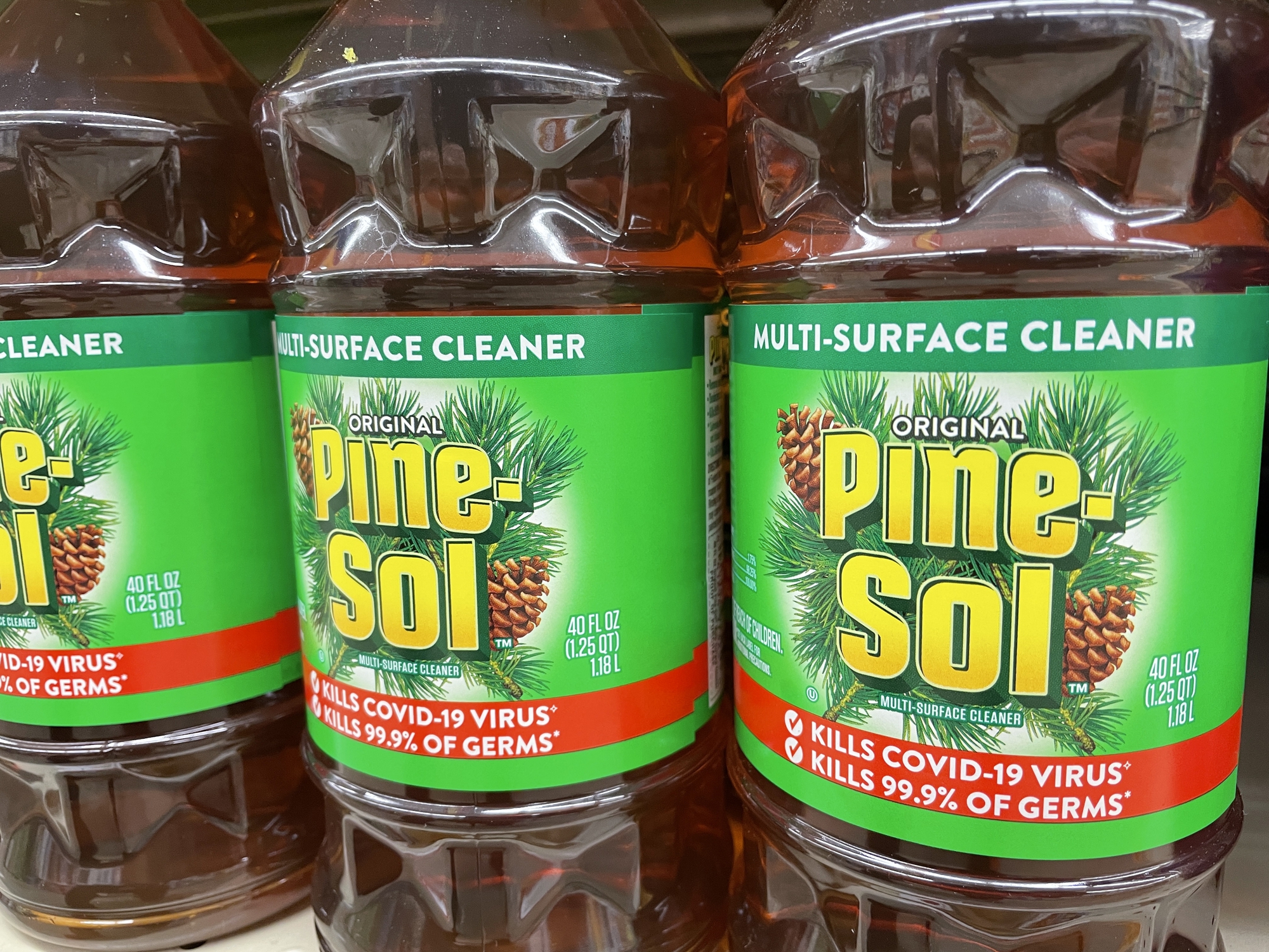 grocery store pine sol cleaner side view