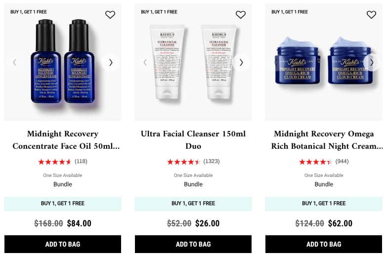 Kiehl's skincare sale: oils, cleansers, creams