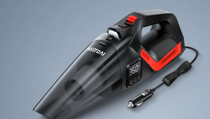 Portable car vacuum cleaner with digital display