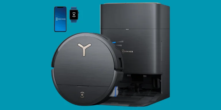 Smart robot vacuum with app and smartwatch integration.