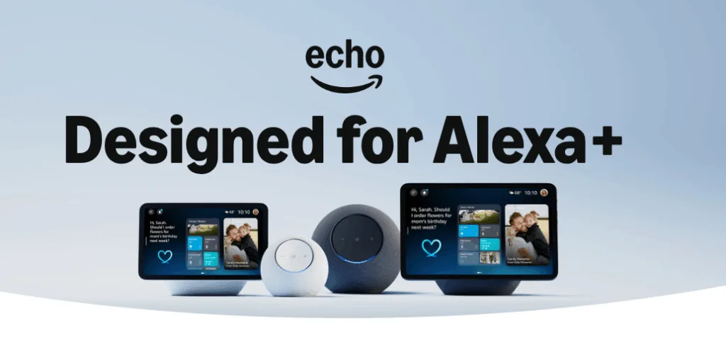 Echo devices showcasing Alexa features.