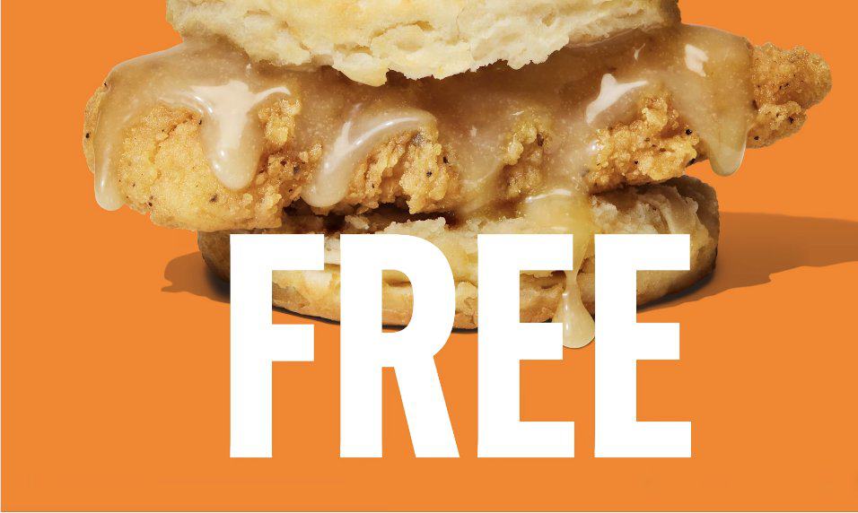 Free chicken biscuit sandwich offer