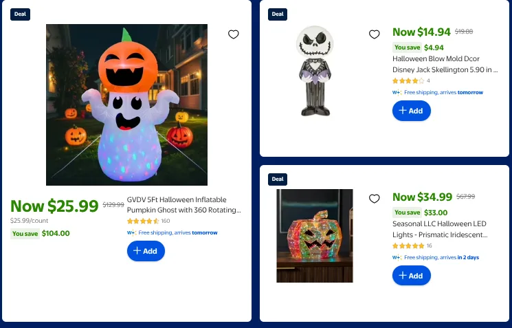 Halloween inflatables and decorations on sale