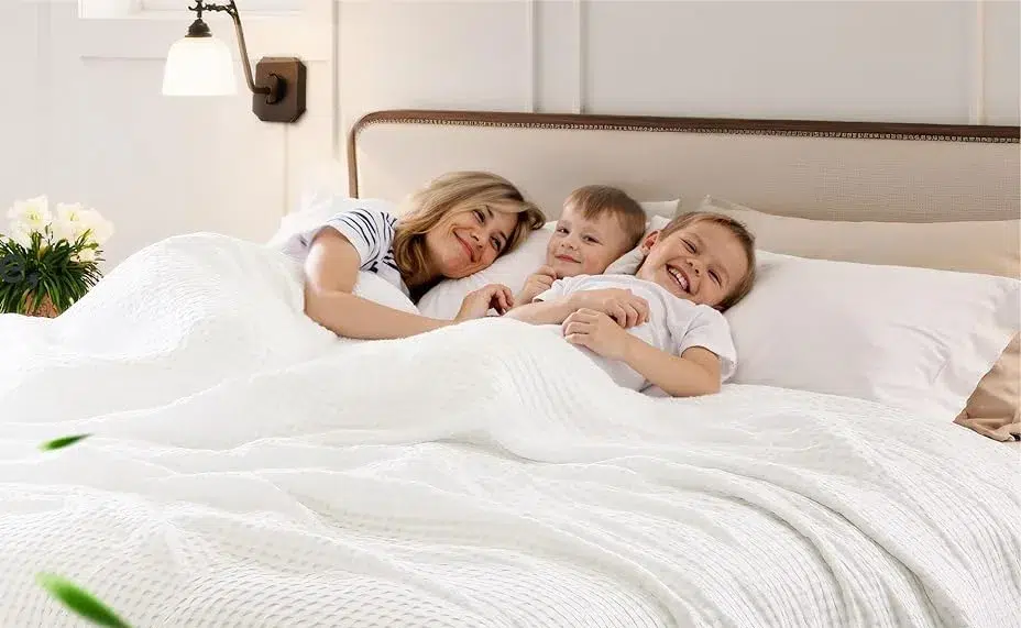 bedsure cooling cotton waffle king size blanket