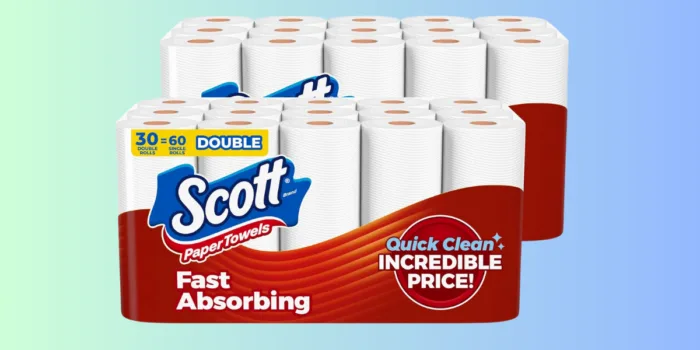 Scott paper towels, fast absorbing, double rolls.