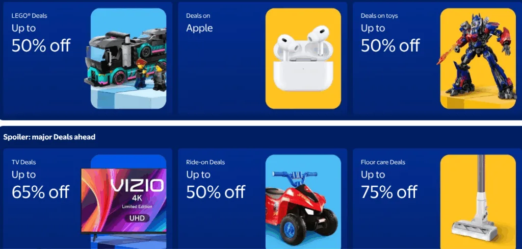 Major deals on electronics, toys, and floor care.