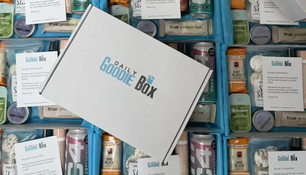 Daily Goodie Box with various sample products