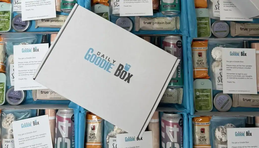 Daily Goodie Box with various sample products
