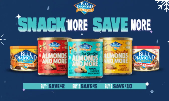 Blue Diamond almonds snack sale promotion.
