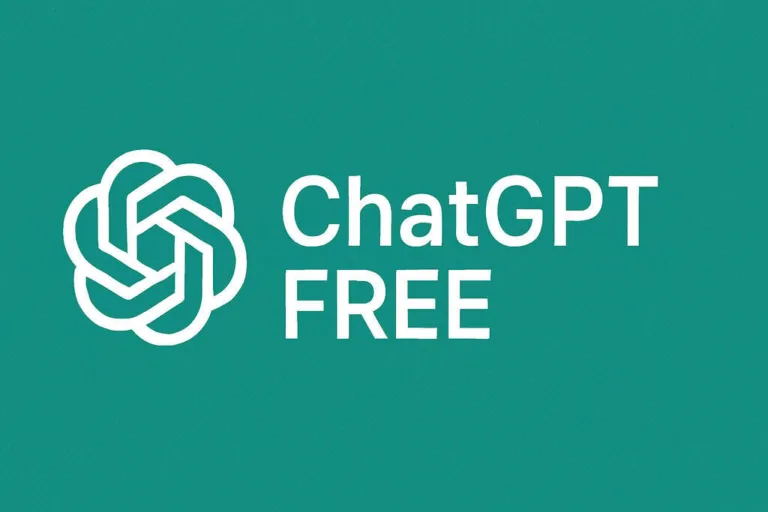 ChatGPT Free logo on teal background