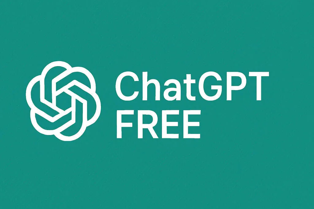 ChatGPT Free logo on teal background