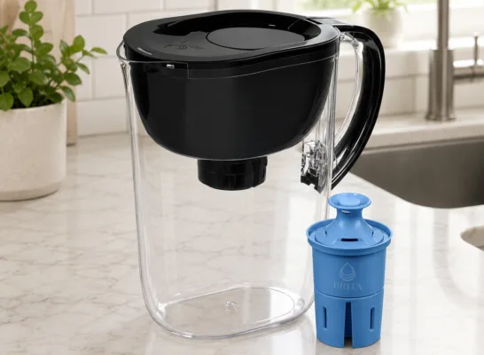 modern kitchen with brita pitcher