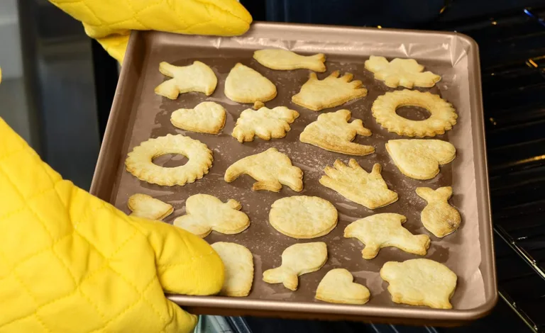 Baking tray with assorted shaped cookies