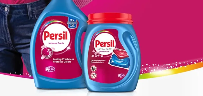 Persil detergent bottles for freshness and color protection.
