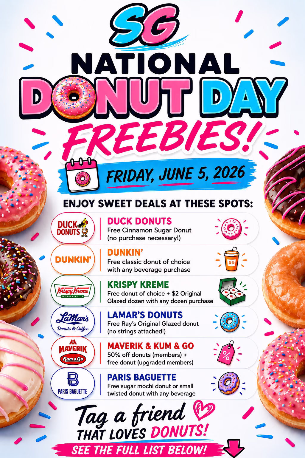 donut day freebies deals 2026 full list