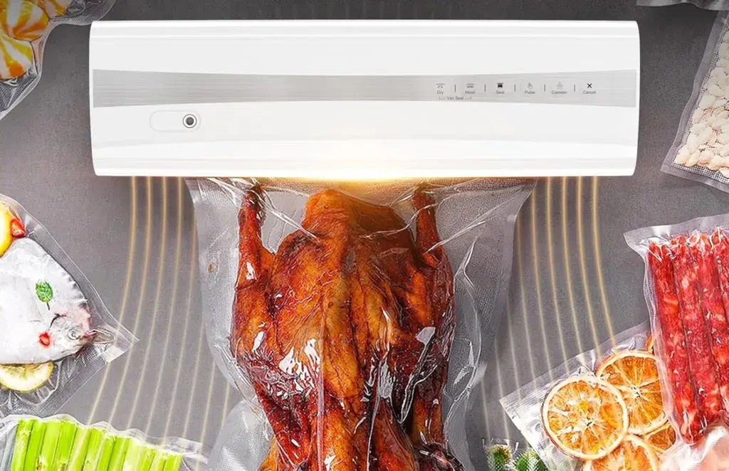 Vacuum sealer preserving various foods in bags