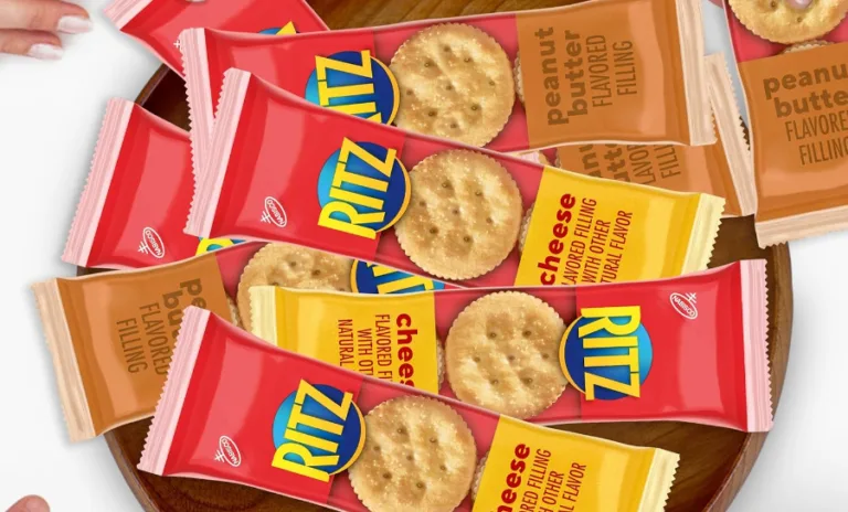 Ritz cracker packs with peanut butter and cheese fillings.