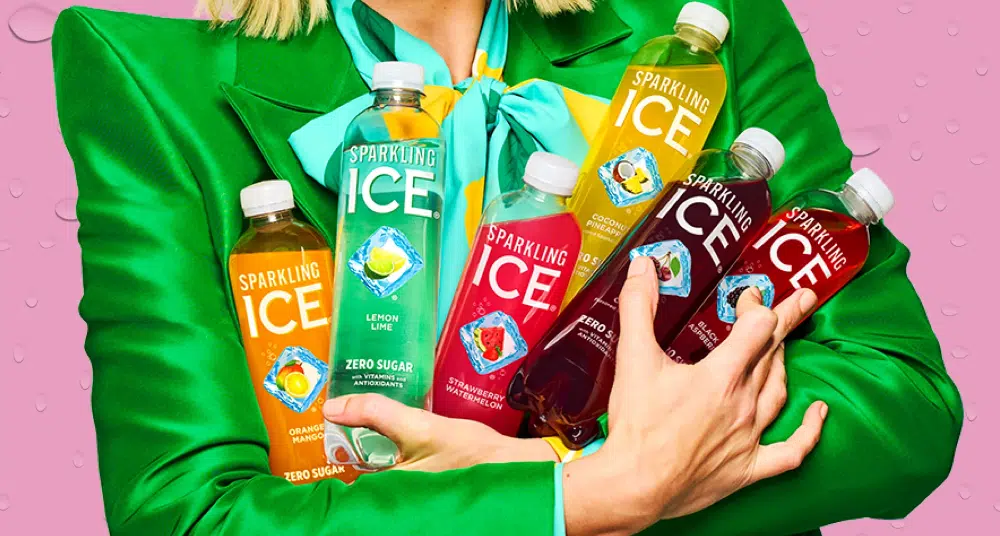 Person holding various Sparkling Ice drinks.