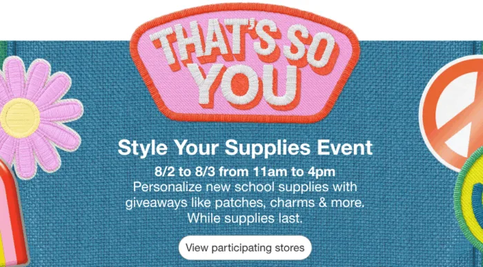 Style Your Supplies Event, school supplies customization.