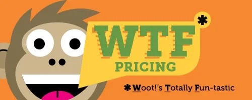 Colorful monkey design, text: WTF Pricing