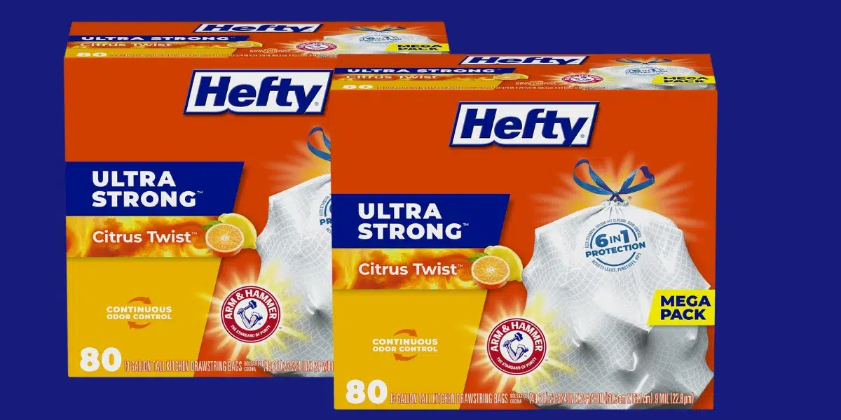 Hefty Ultra Strong Citrus Twist trash bags package